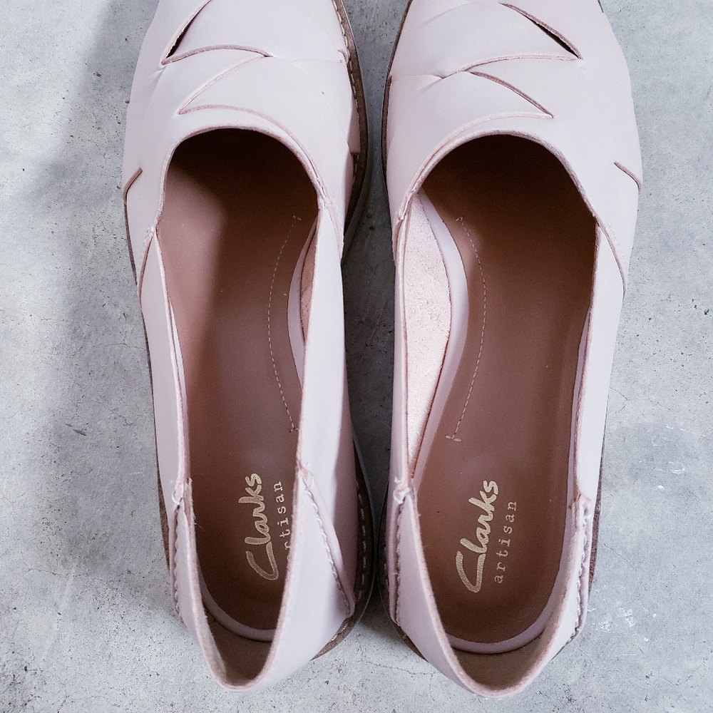 Clarks Blush Pink Leather Loafers - Picture 5 of 7